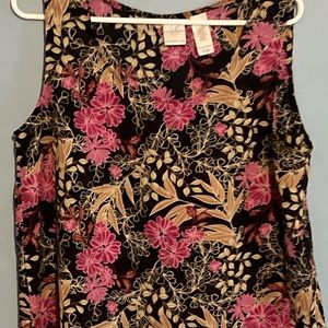 SELLING EMMA JAMES TOP FOR WOMEN SIZE 14 FLORAL COLOR SLEEVELESS PRE-OWNED— USED